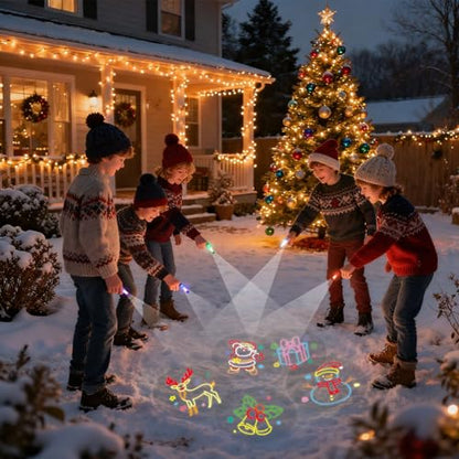 Christmas Glow in the Dark Finger Lights - 24 Pack Festive LED Party Favors