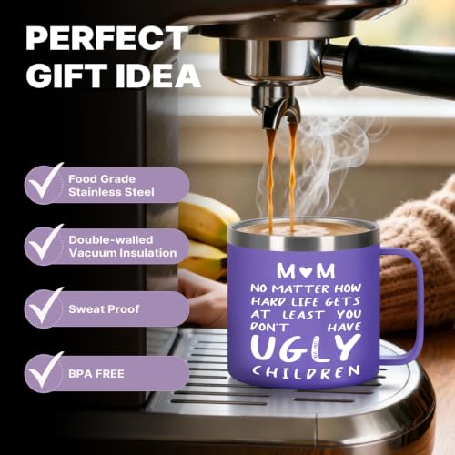 Purple Mom Birthday Gifts Funny Tumblers for Mothers Day Christmas