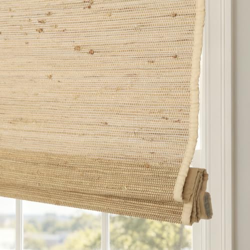Sunbox Cordless Natural Ramie Bamboo Woven Roman Shades - Warm Beige