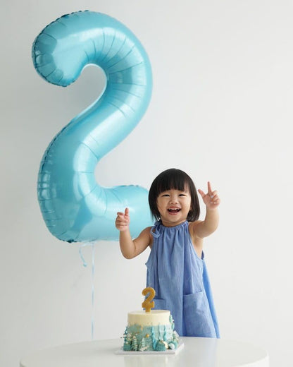 Pearlescent Blue 40-Inch Number Balloon - Perfect for Birthday Celebrations | 0 Number Design