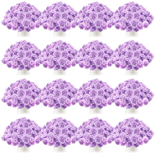 Lavender Hydrangea Artificial Flowers Bulk Set 150 Pieces, 7.48 Inch