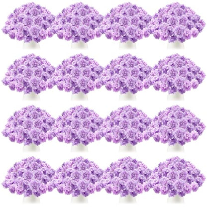 Lavender Hydrangea Artificial Flowers Bulk Set 150 Pieces, 7.48 Inch