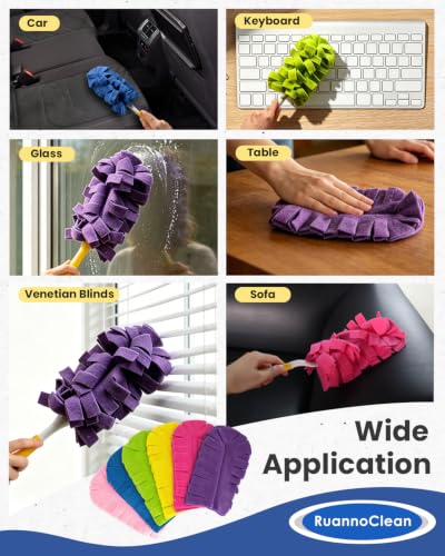 Classic 12 Pack Reusable Duster Refills Compatible with Swiffer - Multicolor