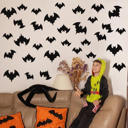 Halloween Bat Paper Cutouts for Bulletin Boards, 60 Pack, 3 Sizes