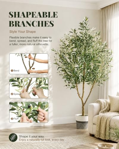 6FT Artificial Olive Tree with Woven Basket - Realistic Indoor Decor