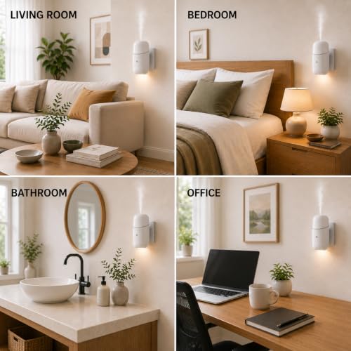 Waterless Essential Oil Diffuser with Night Light - Quiet Wall Aromatherapy