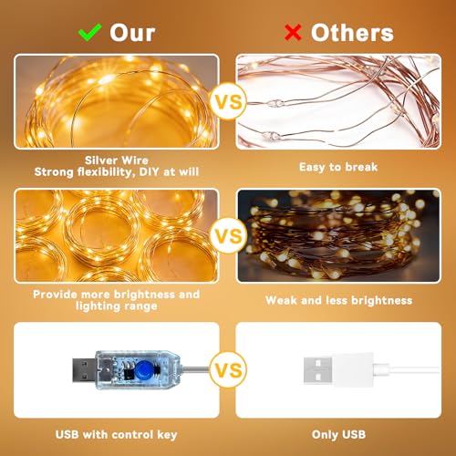 300 LED Fairy Curtain Lights with Remote & Timer - Warm White, 9.8ft x 9.8ft, Dimmable, USB Powered for Indoor & Outdoor Decor