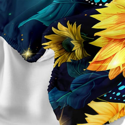 Twin Sunflower Printed Sheet Set for Kids & Teens - 4Pcs, Microfiber
