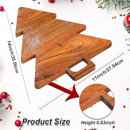 Christmas Tree Shaped Cutting Board - Wooden Kitchen Utensil & Serving Platter