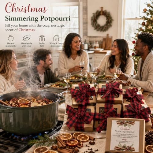 Christmas Simmer Pot Gift Set - 6 Fragrances, Rustic Farmhouse Decor