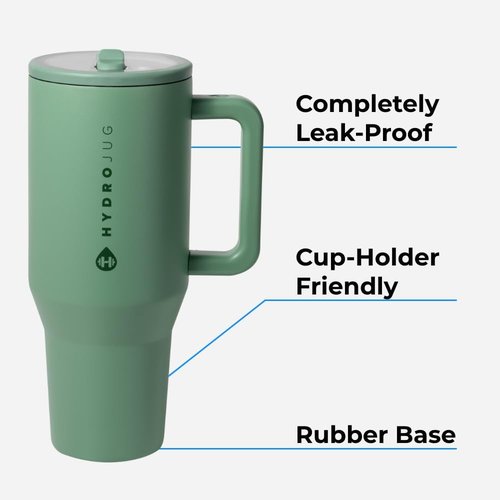 HydroJug 32oz Black Traveler Water Bottle - Includes Replacement Straws for Convenience