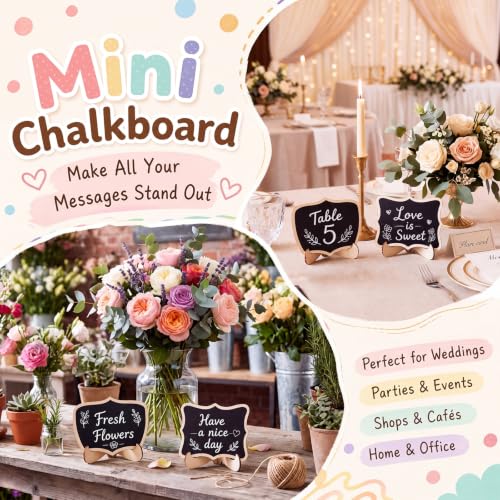 Mini Chalkboard Signs with Stand - 60 Pack for Party Buffet Food Labels