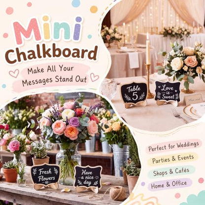 Mini Chalkboard Signs with Stand - 60 Pack for Party Buffet Food Labels