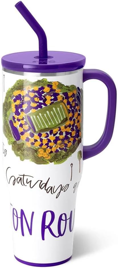 Swig Life 40oz Mega Mug - Extra Large Insulated Tumbler with Handle & Straw | Dishwasher Safe, Cup Holder Friendly