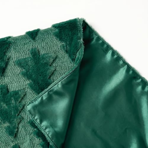 Christmas Tree Table Runner Green 13x120 Inch Faux Fur Holiday Decor