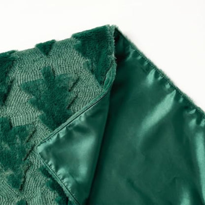Christmas Tree Table Runner Green 13x120 Inch Faux Fur Holiday Decor