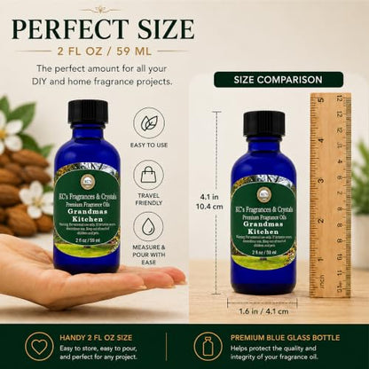 Grandma's Kitchen Fragrance Oil - Warm Cinnamon Scent for Diffusers, 2 fl oz