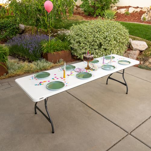 8-Foot Folding Table with Impact-Resistant Edges for Indoor and Outdoor Use