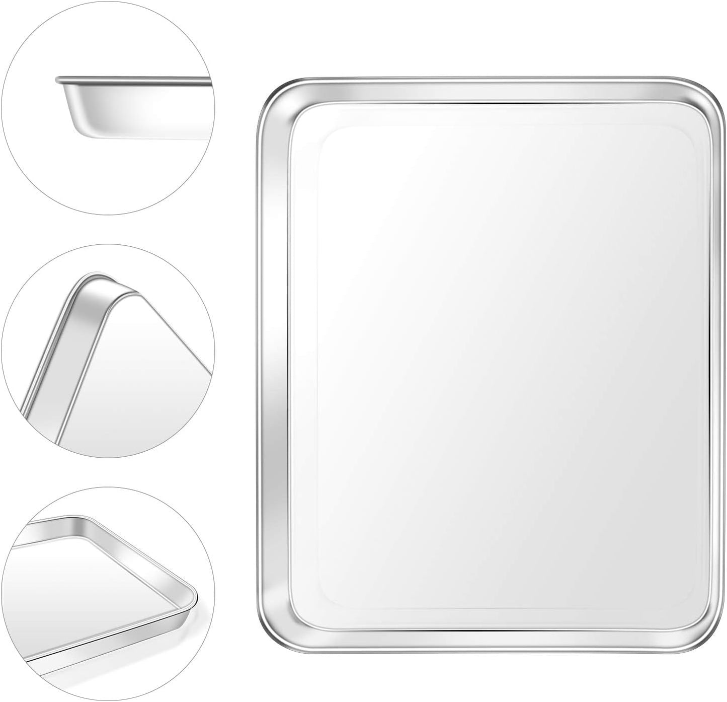 Yododo Stainless Steel Baking Sheet - Non-Toxic Cookie Tray with Superior Mirror Finish | 23½ Inch