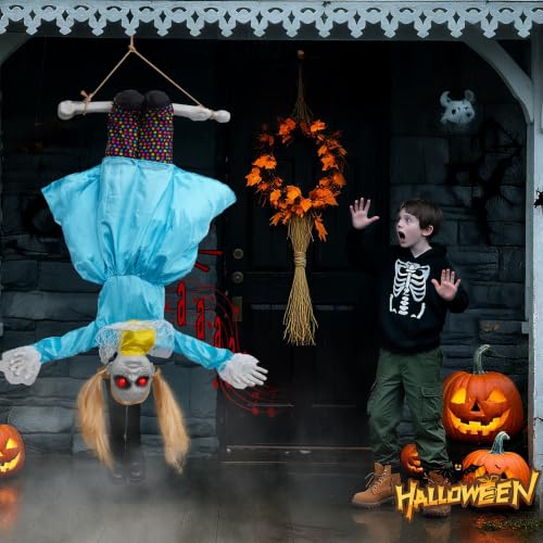 Halloween Hanging Doll with Flailing Arms, Glowing Eyes & Sounds - Outdoor & Indoor Decor