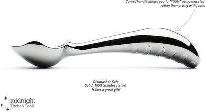 Midnight Scoop - Ergonomic Stainless Steel Ice Cream Scoop | Heavy-Duty & Dishwasher-Safe Design