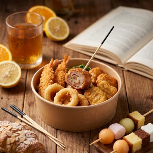 200 Pcs Bamboo Cocktail Picks - Long 4.7 Inch Food Skewers for Appetizers & Decor
