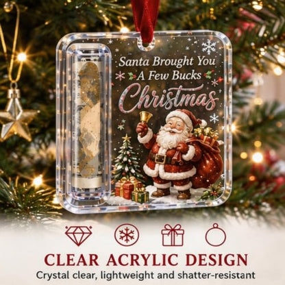 Christmas Cash Gift Holder Ornament Acrylic Holiday Decor