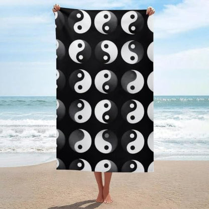 Yin Yang Fluffy Bath Towel Pattern 180 - Large Spa & Beach Towel