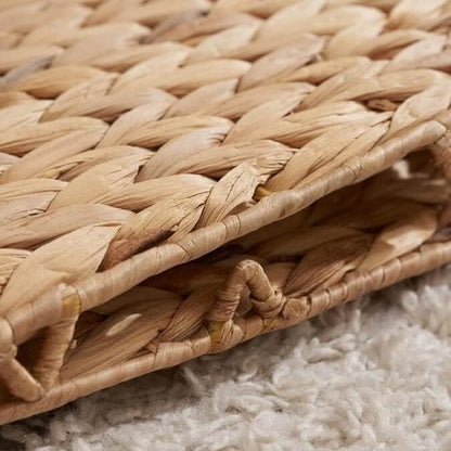 M4DECOR Storage Cube - Woven Water Hyacinth Baskets for Organizing | 12x12in, Set of 4
