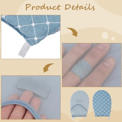 Blue Mini Handheld Ironing Board with Heat Resistant Waterproof Mitt - Portable Garment Steamer Accessory