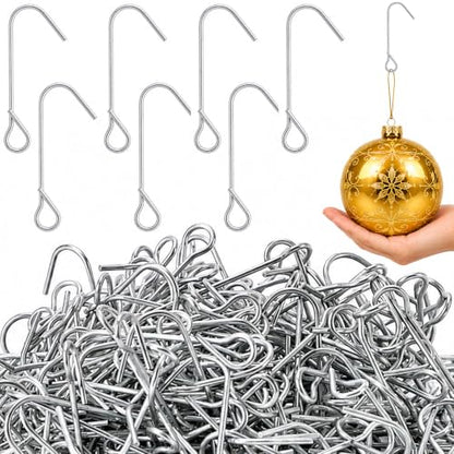 Silver Heavy Duty Christmas Ornament Hooks - 150 Pcs J-Shaped Hangers for Tree Decorations