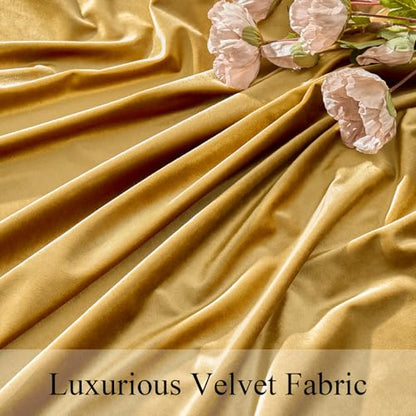 Gold Velvet Rectangle Tablecloth 102x60 Inches for Christmas & Holidays