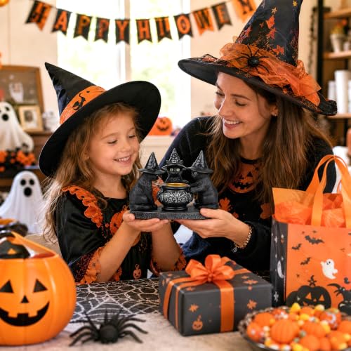 Halloween Black Cat Decorations - Resin Gothic Tabletop Centerpiece - Cat Variation