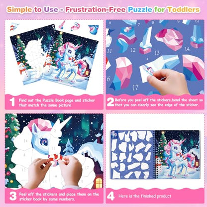 Paint by Sticker Books for Kids Ages 4-8, Travel Activity Set - Style 5 (8 Pcs)