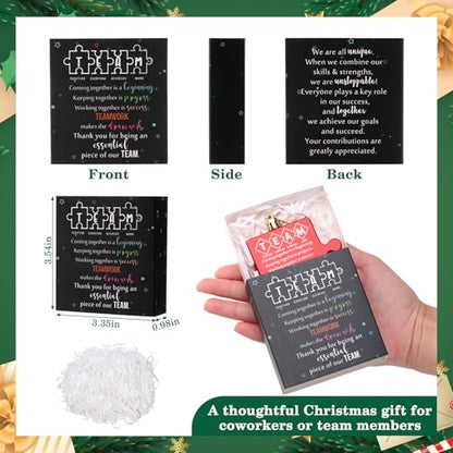 Team Christmas Ornaments Bulk Set - 63 Puzzle & Matchbox Decorations for Employee Appreciation - Variation of THIS listing