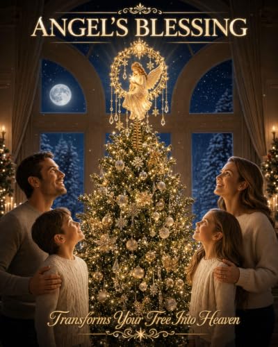 Angel’s Christmas Moon Lighted Tree Topper - Variation #a