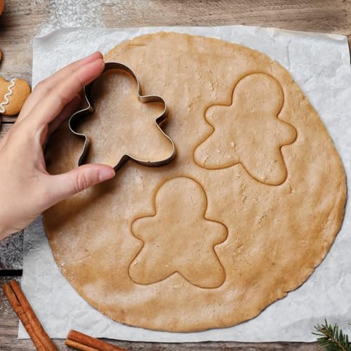 Stainless Steel Gingerbread Man Cookie Cutter Set - 5 Assorted Sizes for Holiday Baking