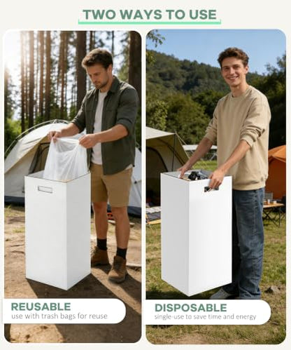 50 Gallon Cardboard Disposable Trash Cans for Parties - 4 Pack