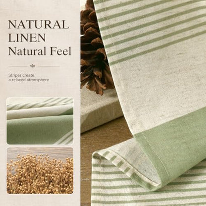 Sage Green Linen Blend Kitchen Tier Curtains - 30W x 36L, Pack of 2