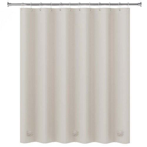 AmazerBath Thick PEVA Shower Curtain - Tan, Waterproof 72x72, Heavy Duty with 3 Weighted Stones and 12 Grommets