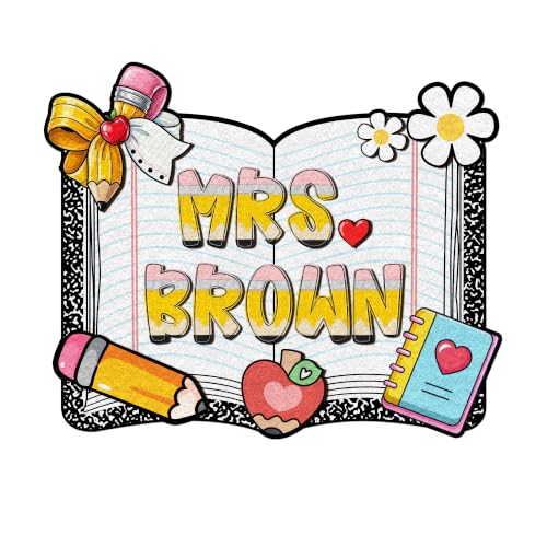 Personalized Classroom Shaped Rug - Composition Notebook Design B03