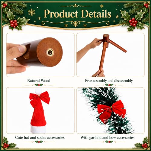 Christmas Wooden Stocking Holder Stand Walnut - Freestanding Holiday Rack