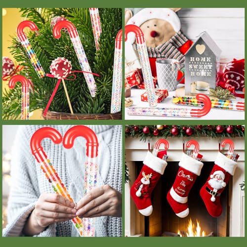 12Pcs Clear Plastic Candy Cane Tubes for Christmas Sweets & DIY Treats