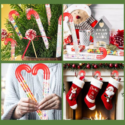 12Pcs Clear Plastic Candy Cane Tubes for Christmas Sweets & DIY Treats