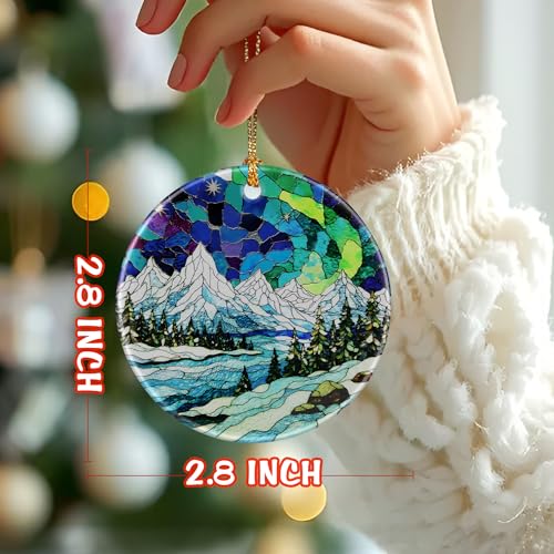 Mountain Landscape Christmas Ornament - Holiday Tree Decor & Gift - Variation of THIS listing