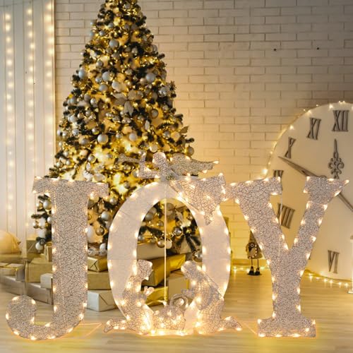 Outdoor Christmas Joy Nativity Scene Decoration 5.25FT x 3.15FT Lighted Display