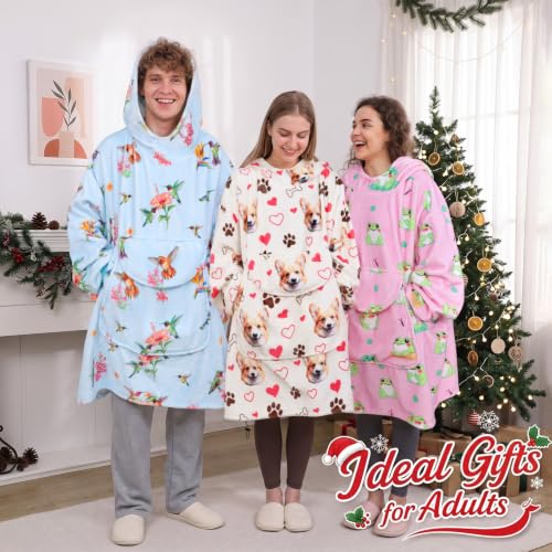 Women Wearable Blanket Hoodie Hummingbird Christmas Gift - Adult Variation