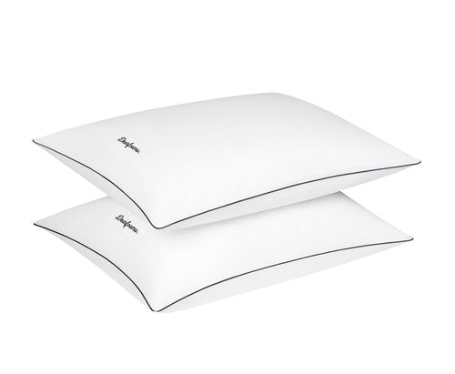 Dearfoams Bed Pillows,Set of 2 Standard/Queen Size, Luxurious 200 TC Cotton Down Alternative Bed Pillows,Supportive for Back, Side & Stomach Sleepers