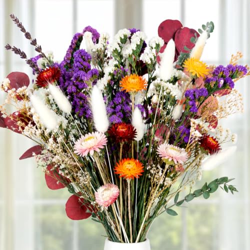 Natural Dried Flower Bouquet for Vase Decor and Crafts - 43 Stems