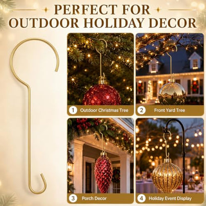 Heavy Duty Large Christmas Ornament Hooks - Gold, 30 Pcs 9.5 Inches